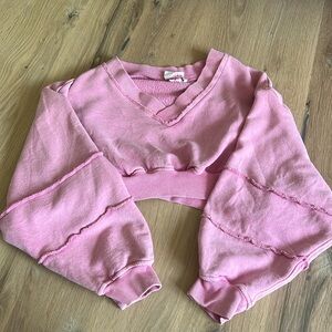 Out from under cropped sweatshirt